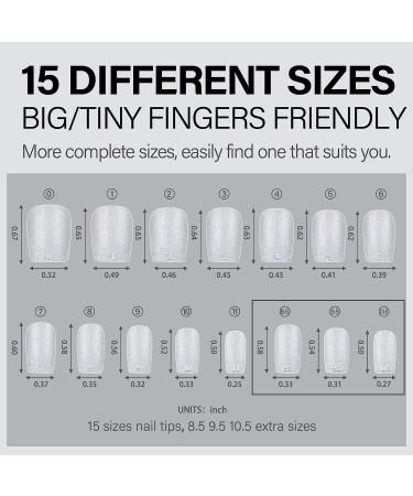 AILLSA Extra Short Coffin Nail Tips - 450PCS Matte Soft Gel Full Cover Nails - Pre-shaped Acrylic False Gelly Tips for DIY Press On Nails - 15 Sizes in Gift Box - Buy Online on GoSupps.com