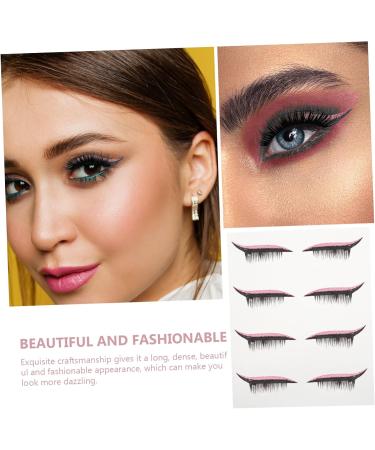 FRCOLOR 4 Pairs False Eyelashes Eye Makeup Sticker Sparkle Stickers Women Wispy Eye Lashes Eye Line Sticker 4x1.5cm Pink - Buy Online on GoSupps.com