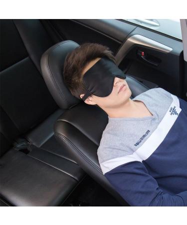 FMS Natural Silk Sleep Mask - 2 Pack Black | Adjustable Strap for Travel & Meditation | Blocks Light Completely for Daytime Napping - Buy Online on GoSupps.com
