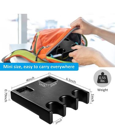 Portable Pool Stick Holder with Non-Slip Pad - Holds 2 Cue Chalk Cubes - Solid Wood Cue Stick Rack - Buy Online on GoSupps.com