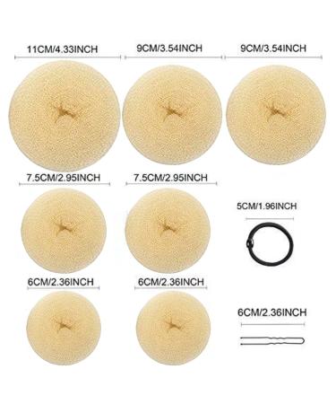 Donut Hair Bun Maker Set - 7 Piece Styling Kit with Elastic Bands & U-Shaped Hairpins for Girls & Women (White) - Perfect Hairstyle Solution - Buy Online on GoSupps.com