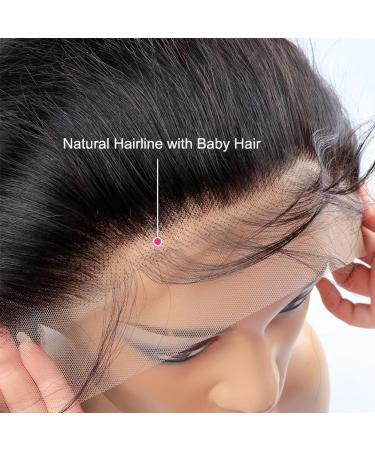 HEFABRIGHT HD Frontal Human Hair 13X4 Lace Closure Front Straight Wave Virgin Human Hair 13X4 Lace Frontal 150 Density Free Part Pre Plucked Hairline Baby Hair Around Natural Black 18 Inch 18 Inch Straight Wave 13x4 Lace Closure - Buy Online on GoSupps.com