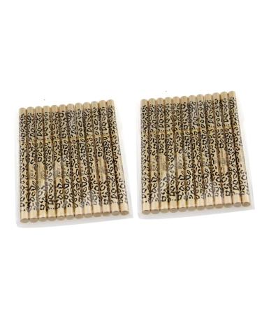 POPETPOP 2pcs set 12pcs Black Double-ended & A Leopard Pens Eyebrow Pencil Eyeliner Brush Makeup Waterproof 1 count (Pack of 1) As Shownx2pcs