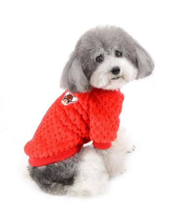 Zweitea dog sweater for small dogs fleece warm soft puppy sweater winter jackets winter jackets dog clothing pet chihuahua cats clothes red xxl 2xl (1 Pack) red