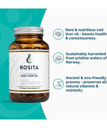 Rosita Real Foods Extra Virgin Cod Liver Oil (EVCLO) Softgels - 90 Softgels | 0.21kg - Buy Online on GoSupps.com