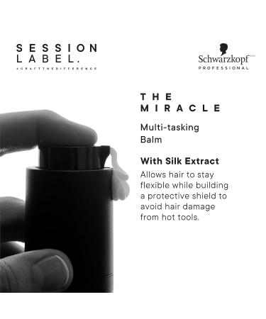 Schwarzkopf Session Label The Miracle Multi-Tasking Balm - Heat Protectant Serum Up To 230 C / 450 F - Anti-Frizz Serum for Dry Damaged Hair - Buy Online on GoSupps.com