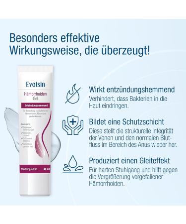 Evolsin Hemorrhoid Gel Relieve Burning Pain & Itching | Anti-Inflammatory Medical Device for Hemorrhoids & Anal Fissures - Ships Internationally - Buy Online on GoSupps.com