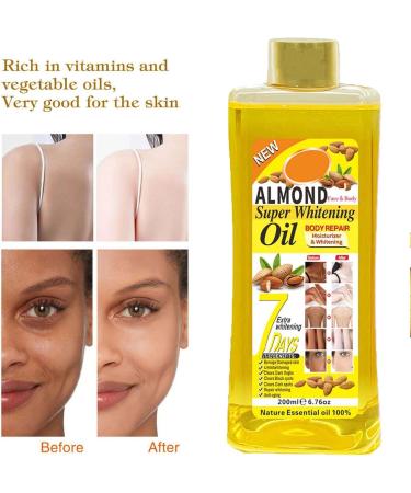 Soft7 Super Whitening Oil Black Skin Brightening Oil Soft7 Super Whitening Body Oil Super Whitening Body Oil Lightening Dark Skin Oil (Almond 200 ml) - Buy Online on GoSupps.com