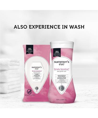 Summer's Eve Feminine Wipes Simply Sensitive 120 Count Trial & Travel Size Pack - pH Balanced, Removes Odor - 5 Count x 24 Pack - Best for Women's Hygiene - Buy Online on GoSupps.com