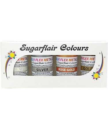 Metallic Gold Edible Paint Set - 4 x 25ml - Ideal for Cake Decorating & More - Buy Online on GoSupps.com