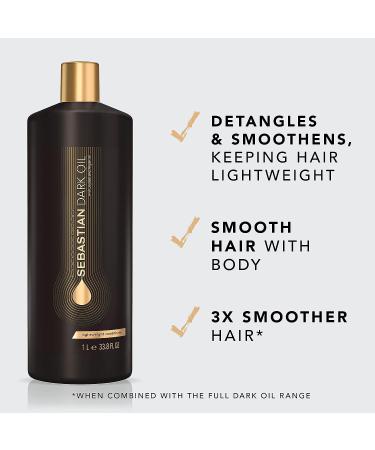 Sebastian Professional Dark Oil Lightweight Conditioner - 33.8 fl oz - Infused with Jojoba & Argan Oil - Buy Online on GoSupps.com