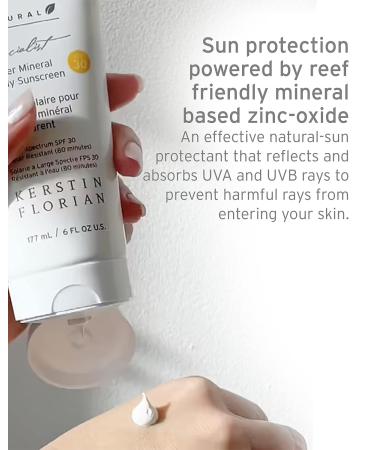 Kerstin Florian Sheer Mineral Body Sunscreen SPF 30 - Waterproof UVA/UVB Protection - Reef Safe Formula - 6 fl oz - Buy Online on GoSupps.com
