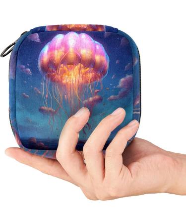 Jellyfish Sanitary Napkin Storage Bag Menstrual Pad Bag Portable Nylon Oxford Cloth Menstrual Cup Pouch with Zipper for Teen Girls Women Ladies Multicoloured 10 - Buy Online on GoSupps.com