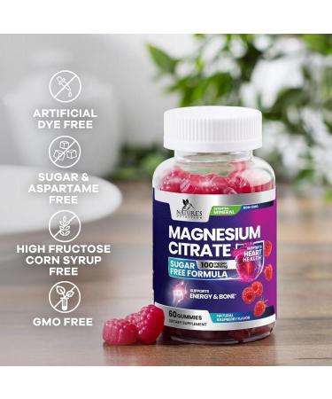 Magnesium Citrate Gummies - Sugar Free - High Bioavailability High Absorption Magnesium Gummies Supplement Improved Vegan Formula - Supports Bones Muscles & Relaxation Mag Citrate Gummy 60 Count - Buy Online on GoSupps.com