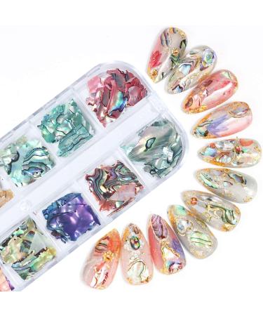 Abalone Seashell Nail Art Sequins - 3D Mermaid Shell Design for Gel Nails - Ocean Rivet Decorations for Women and Girls - Buy Online on GoSupps.com