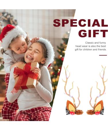 minkissy 2 Pairs Christmas Glow Barrette Christmas Hairpin Glowing Hairpin Girl Hair Accessories Girls Hair Ties Hair Ornaments for Women Xmas Hair Clips Antlers Deer Horns Hair Holder Ear - Buy Online on GoSupps.com