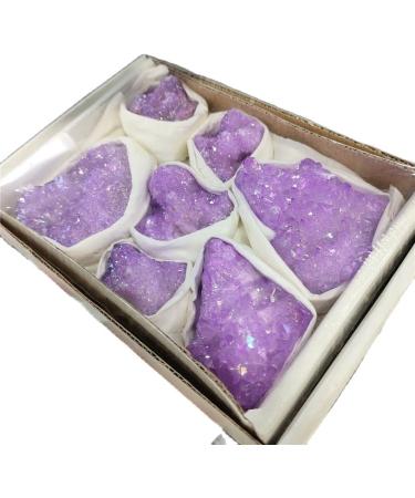 Specimen Purple Titanium Rainbow Aura Lemurian Quartz Cluster Crystal Specimen Gifts Home Decoration - Buy Online on GoSupps.com