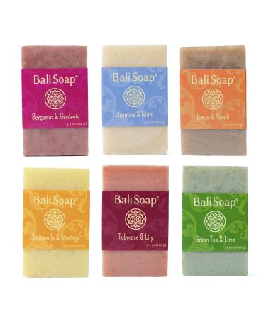 Bali Soap Feminine Collection - Exotic Bar Soap Gift Set For Women - Natural Glycerin Soap for Body & Face - Moisturizing Plant-Based Soap - Vegan and Biodegradable - 3.5oz Bars - 6 Pack