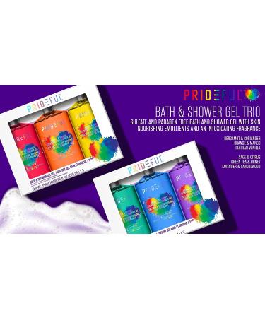 Prideful 3pc Scented Bath & Shower Gel Set (265ml x 3) - Sage & Citrus, Green Tea & Honey, Lavender & Sandalwood - Buy Online on GoSupps.com