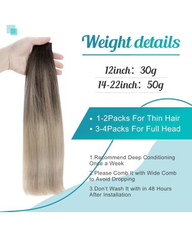 Buy FSHINE Tape In Hair Extensions | 50g Balayage Brown to Ash Brown & Platinum Blonde | 20 Pieces 35cm #2/16/60 - International Shipping - Buy Online on GoSupps.com
