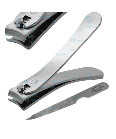 Nail Clippers - YNR England Large Toe Nail Clippers for Thick Nails with Wide Jaw Opening Sharp Curved Blade Fingernail Clippers Heavy Duty Nail Cutter Trimmer for Men Seniors with Nail File