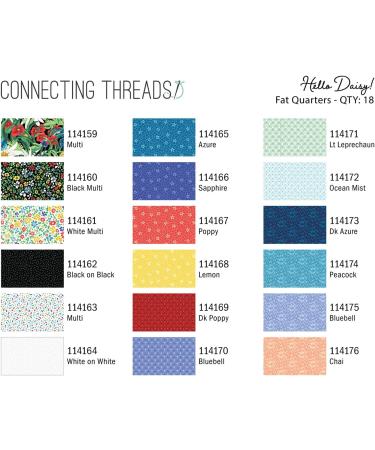 Connecting Threads Hello Daisy Fat Quarter Bundle - 100% Cotton Quilting Fabric - Buy Online on GoSupps.com