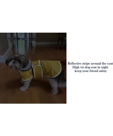 Minezis Waterproof Dog Coat with Reflex Strips | Adjustable Vest for Small & Medium Dogs (Dachshund Yellow Size S) - International Shipping Available - Buy Online on GoSupps.com