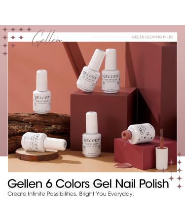 Gellen Gel Nail Polish 6 Colors Neutral Palette Peachy Bean Paste Color Classic Nude Grays for All Season Gel Polish Kit Nail Art Design Soak off UV Nail Gel Manicure Salon and DIY at Home Classic Neutral Nude Grays - Buy Online on GoSupps.com