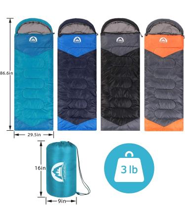 Sleeping Bag 3 Seasons (Summer  Spring  Fall) Warm & Cool Weather - Lightweight Waterproof Indoor & Outdoor Use for Kids  Teens & Adults for Hiking and Camping Blue Single - Buy Online on GoSupps.com
