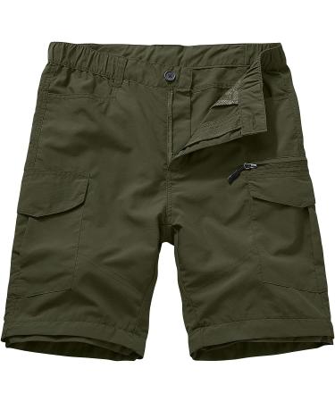 Men's Convertible Zip Off Hiking Pants - Quick Dry Lightweight Cargo Travel Safari Pants 6055 Army Green 30 - Buy Online on GoSupps.com