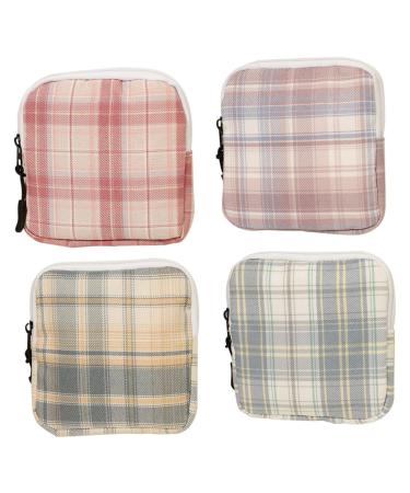 Ultechnovo 4 pieces of mini storage bag Mini-wear pocket pocket pocket pocket pocket pocket pocket for the period for the period for breastfeeding inserts women binding box Miss cotton zipper