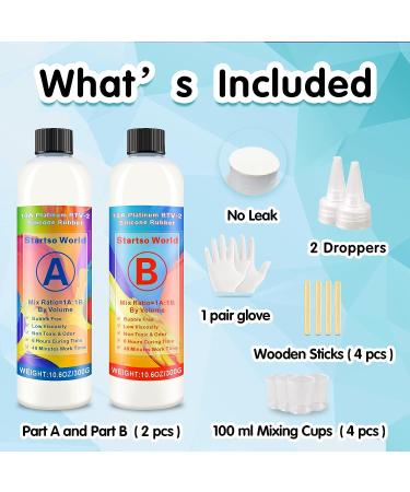 Startso World Mold Making Kit - 20A Translucent Platinum RTV-2 Liquid Silicone Rubber - 21.2OZ - DIY Molds for Resin, Soap, Candle, Clay - Includes Tools and Gloves - Translucent 21.2OZ - Buy Online on GoSupps.com