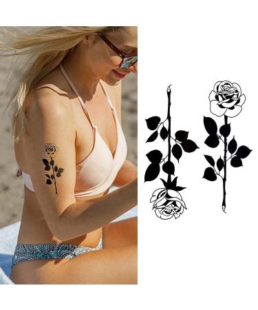 10 Sheets 3D Rose Peony Flower Temporary Tattoos for Women - Waterproof Fake Tattoo Stickers for Arm, Shoulder, Leg & Body - Buy Online on GoSupps.com