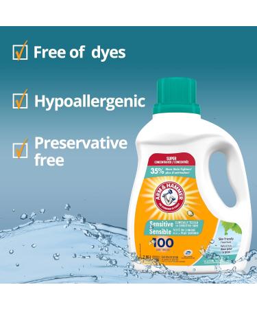 Arm & Hammer Liquid Laundry Detergent for Sensitive Skin Super Concentrated Skin Friendly Fresh Scent 100 Loads 2.96-L - Buy Online on GoSupps.com