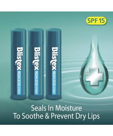 Blistex Medicated Lip Balm 0.15 Ounce 3-Count (Pack of 12 36 Count Total) 0.15 Ounce (Pack of 12) - Buy Online on GoSupps.com