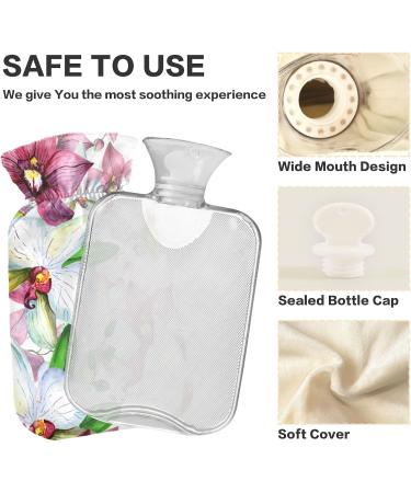 Naanle Tropical Flower Hawaii 2L Hot Water Bottle - Transparent Large Ideal for Bed Hand & Foot Pain Relief Heat & Cold Therapy - Buy Online on GoSupps.com