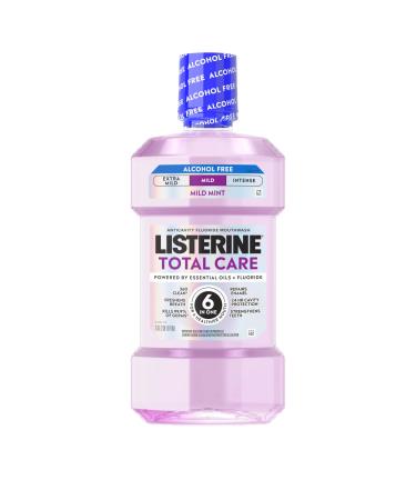 Listerine Total Care Alcohol-Free Mild Mouthwash 6 Benefit Oral Rinse to Help Kill 99.9% of Germs That Cause Bad Breath Strengthen Enamel Mild Mint Flavor 1 L 33.8 Fl Oz (Pack of 1)