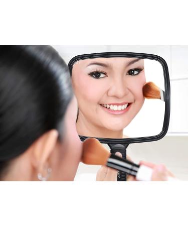 Xnicx Professional Hand Mirror - Barbers Shaving Salon Tool for Travel and Festivals - Compact Black Mirror with Handle - Buy Online on GoSupps.com