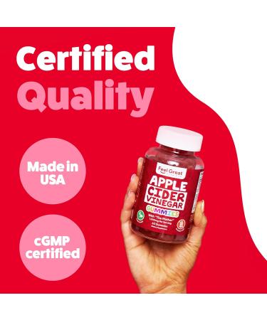 Feel Great Vitamins Apple Cider Vinegar Gummies ACV with The Mother for Digestive Support & Daily Wellness Vegan, Non-GMO, 60 Gummies Apple Cider Gummies - Buy Online on GoSupps.com