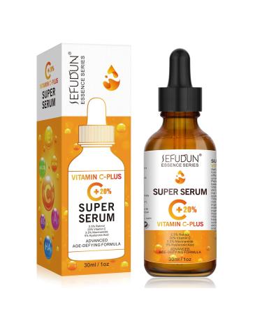 20% Vitamin C Serum for Face with Hyaluronic Acid 1 Fl Oz Anti Aging Facial Serum for Women & Men Antioxidant Fades Dark Spot Boost Skin Collagen Hydrate & Plump Skin Anti Aging & Wrinkle 1 Fl Oz (Pack of 1)