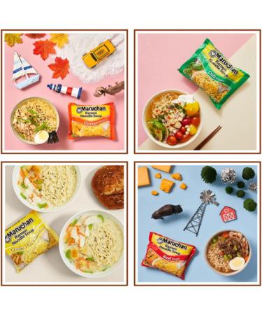 Ja Cor Instant Ramen Noodles Soup Variety Pack 4 Flavors: (4) Chicken (4) Creamy Chicken (4) Chili (4) Beef Noodle Flavor 3 oz Bundle with (1) Set of Reusable Chopsticks(16 Individual Packs) - Buy Online on GoSupps.com