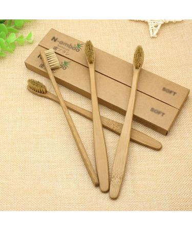 Eco-Friendly Biodegradable Toothbrush Set - Hard Bristles 4 Pack Sustainable Bathroom Essentials - Buy Online on GoSupps.com