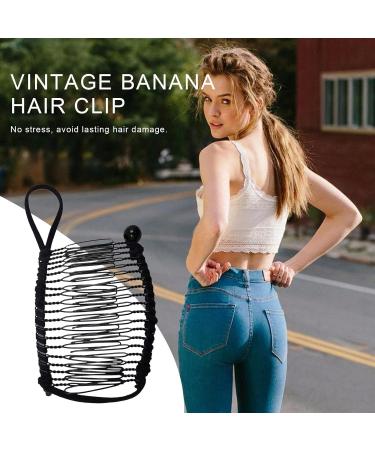 Banana Clip Holder Clip for Fixing Hair Metal Banana Combs for Women Girls Combs Clip for Long Thick Curly Hair Black - Buy Online on GoSupps.com