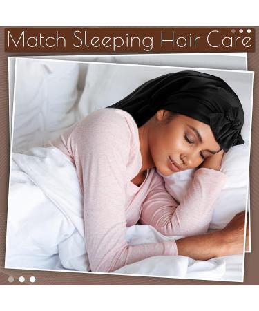 Leumoi 3 Pcs Long Satin Hair Bonnet Set | Soft Elastic Band | Silky Sleeping Cap for Braids & Curly Hair | Adjustable & Double Layer Design | Black, Champagne, Rose Gold - Buy Online on GoSupps.com