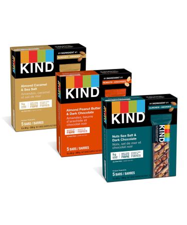 KIND Nut Bars Variety Pack Healthy Snacks Gluten Free 15 Count