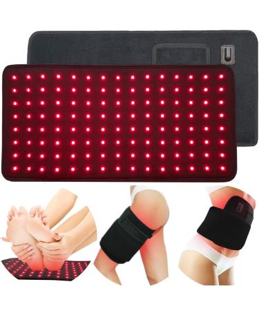 Red Light Therapy Infrared Light Therapy Large Pad for Body Wearable Wrap with Timer 3-in-1 Chips 660nm&850nm Pain Relief Decrease Inflammation Wound Healing Treat Recovery 16*7.8in