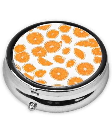 Buy Peach Round Pill Box | 3 Compartment Mini Travel Medicine Organizer | Portable Decorative Pill Case for Vitamins - Buy Online on GoSupps.com