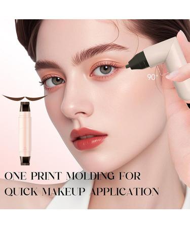 Full Eye End Stamp for Women Makeup Eye End Stamp 2 Tip Quick Dry Stencil Cosmetic Smudge Resistant for Travel Dating Wedding Brown - Buy Online on GoSupps.com