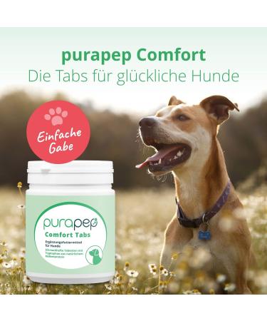 PURAPEP Comfort Dogs Tabs 300g - Natural Sea Stant with Tryptophan Magnesium & B Vitamins for Stress Relief - Delicious Poultry Flavor for High Acceptance - Buy Online on GoSupps.com