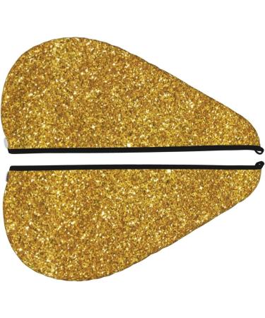 Gold Glitter Hair Towel Wrap - Quick Drying Turban with Button | Premium Hair Drying Towel for Effortless Hair Care - Buy Online on GoSupps.com
